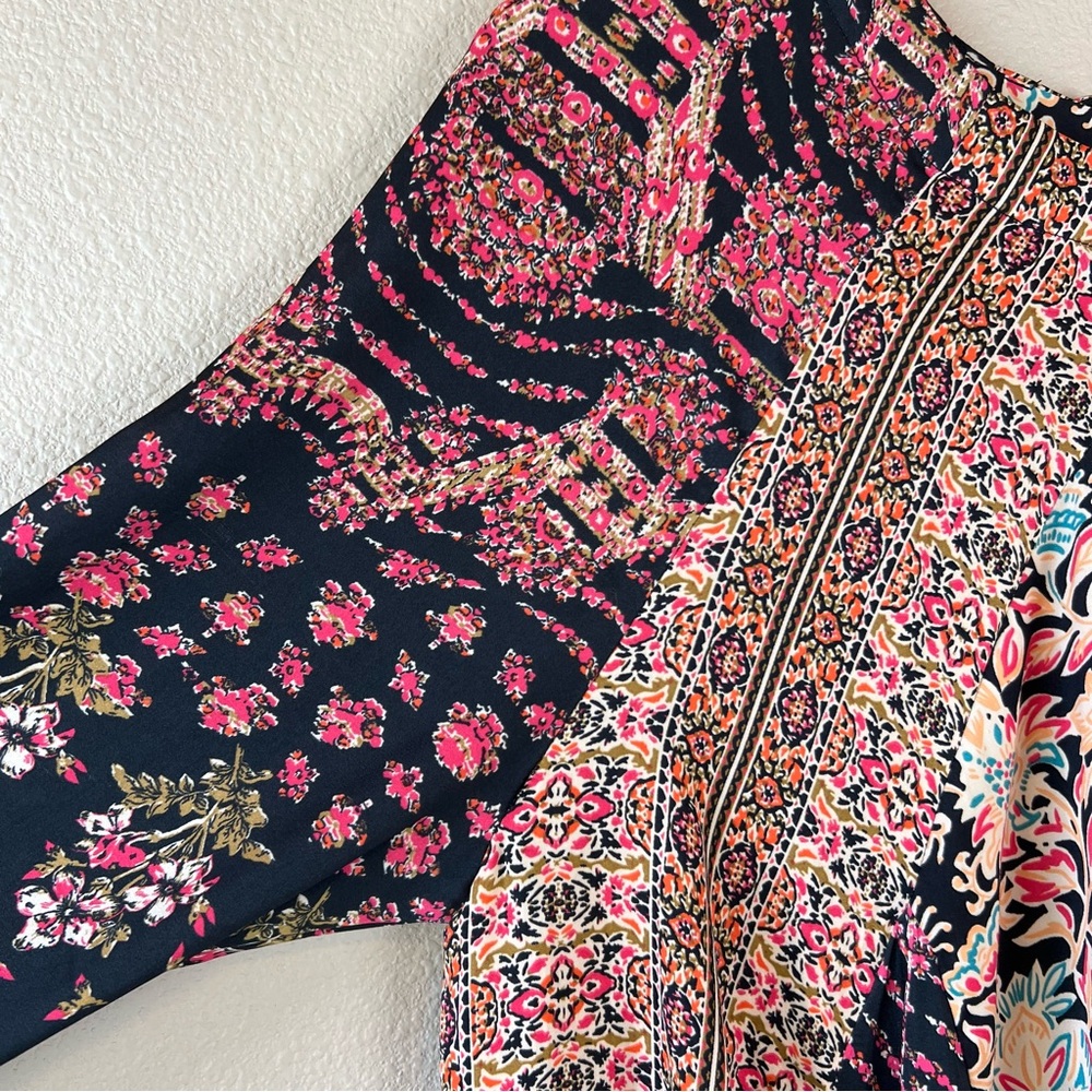 Free People Black Floral Patchwork Mini Dress - Picture 9 of 14
